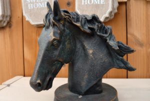 Bronze replica horse head